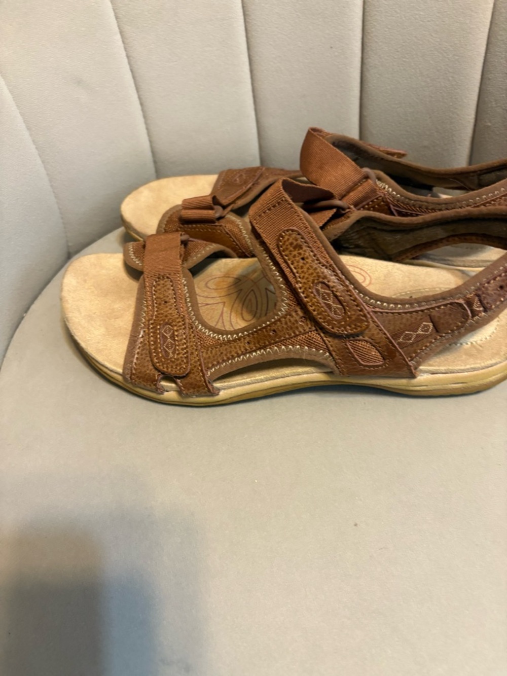 Earth Spirit Brown Leather Adjustable Strap Comfort Sandals - Picture 6 of 6